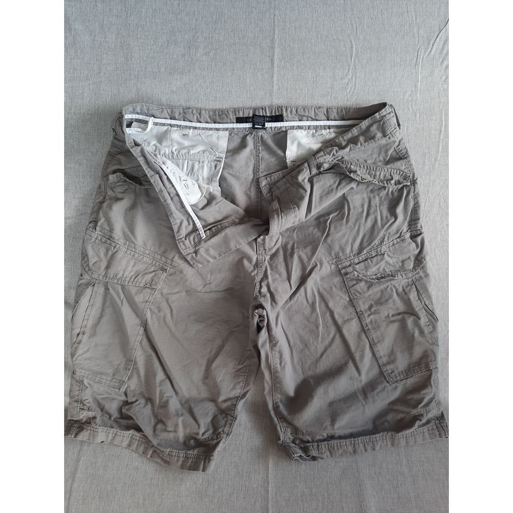 Sean John Men's 40 Cargo Stretch Waistband Flat Front Gray Short‎ Pure Cotton